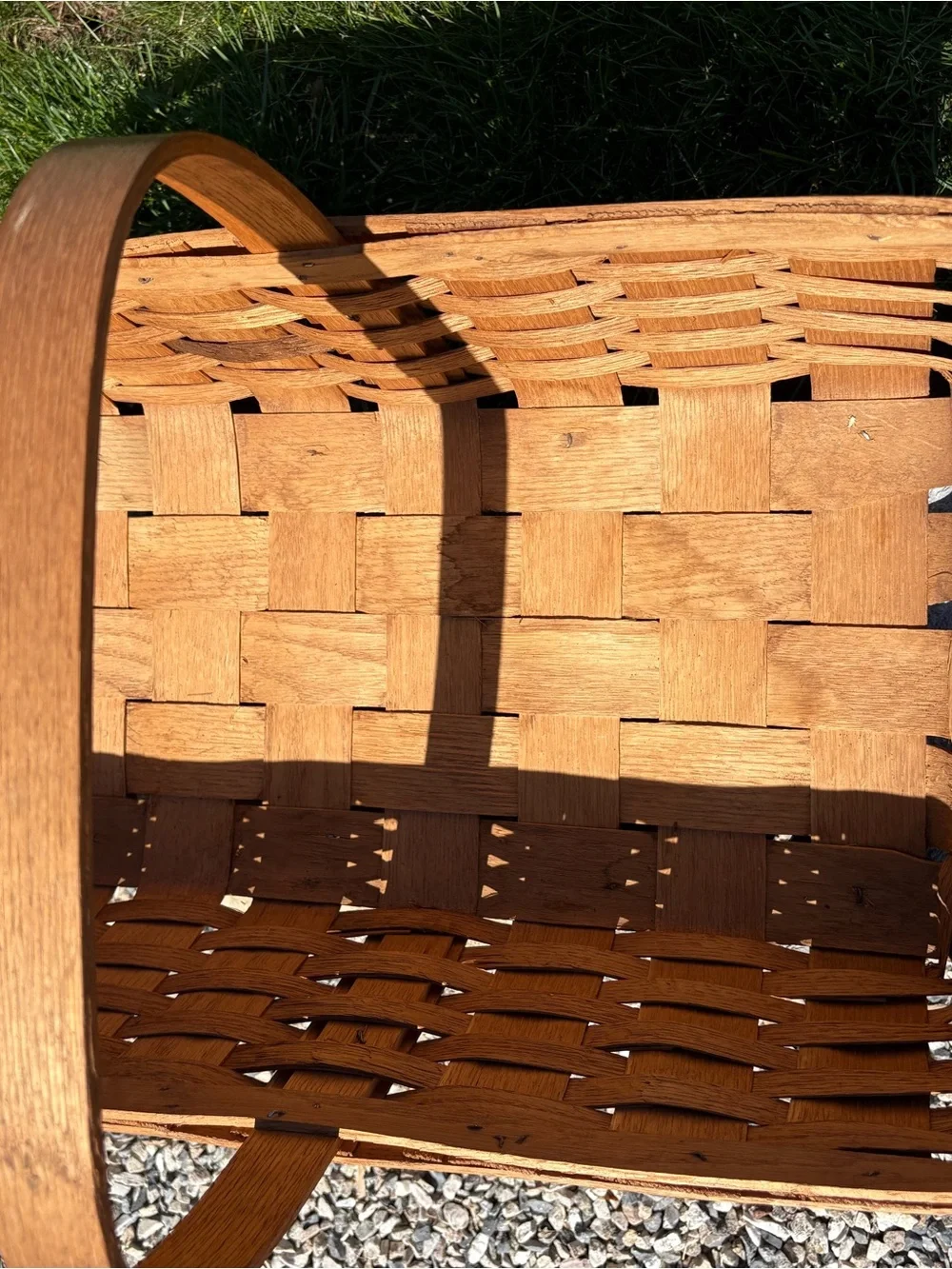Classic Vintage Woven Wood Basket in Natural Brown